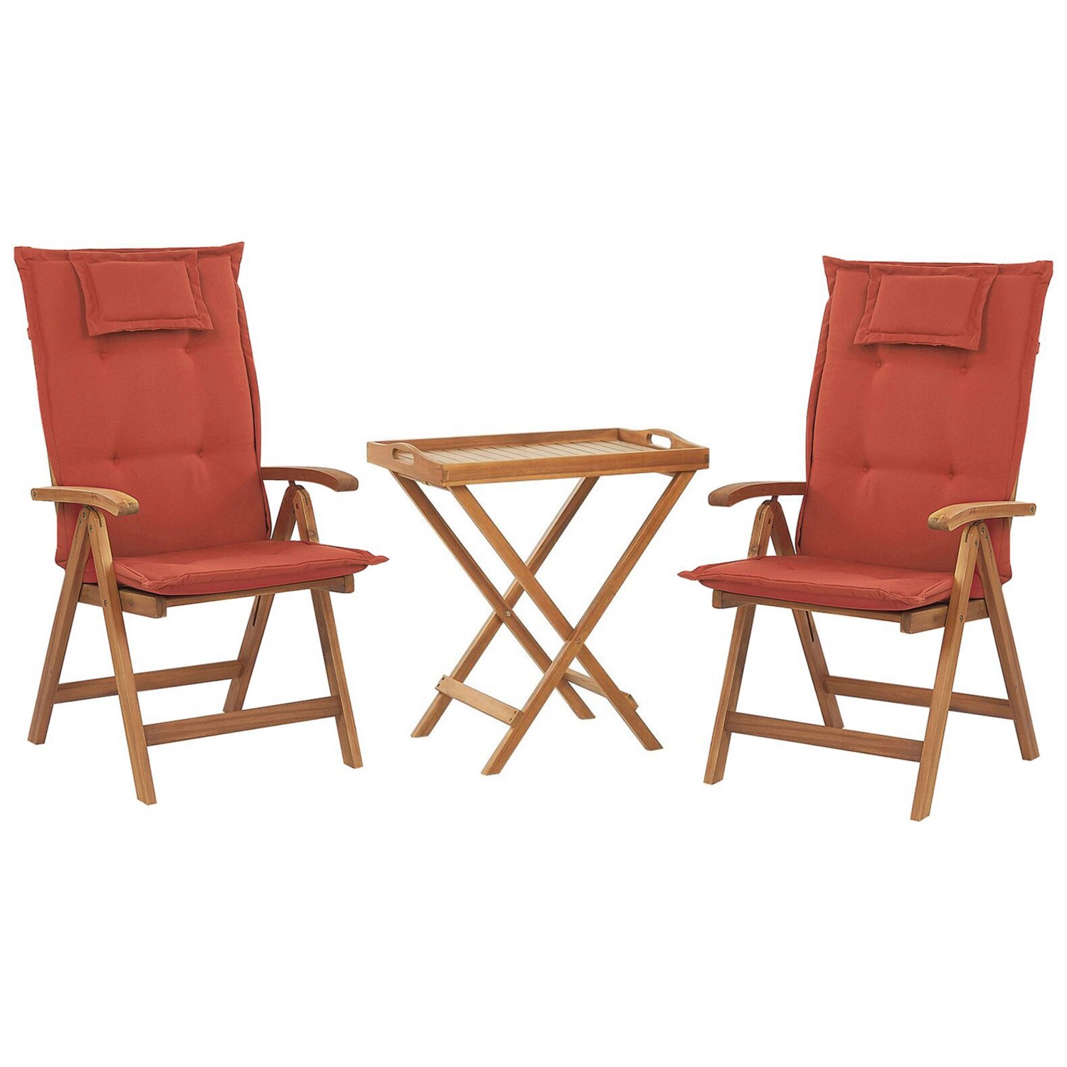 Beliani Bistro Set JAVA Dunkelrot 69x68x105