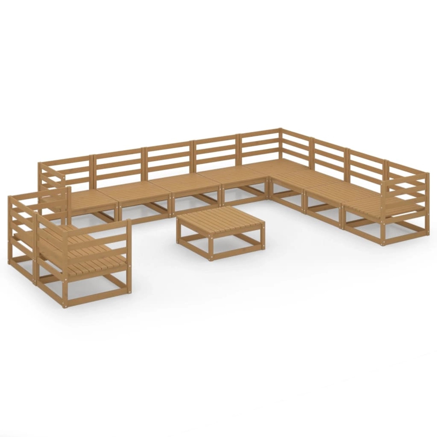 vidaXL 11-tlg Garten-Lounge-Set Honigbraun Massivholz Kiefer Modell 5 günstig online kaufen