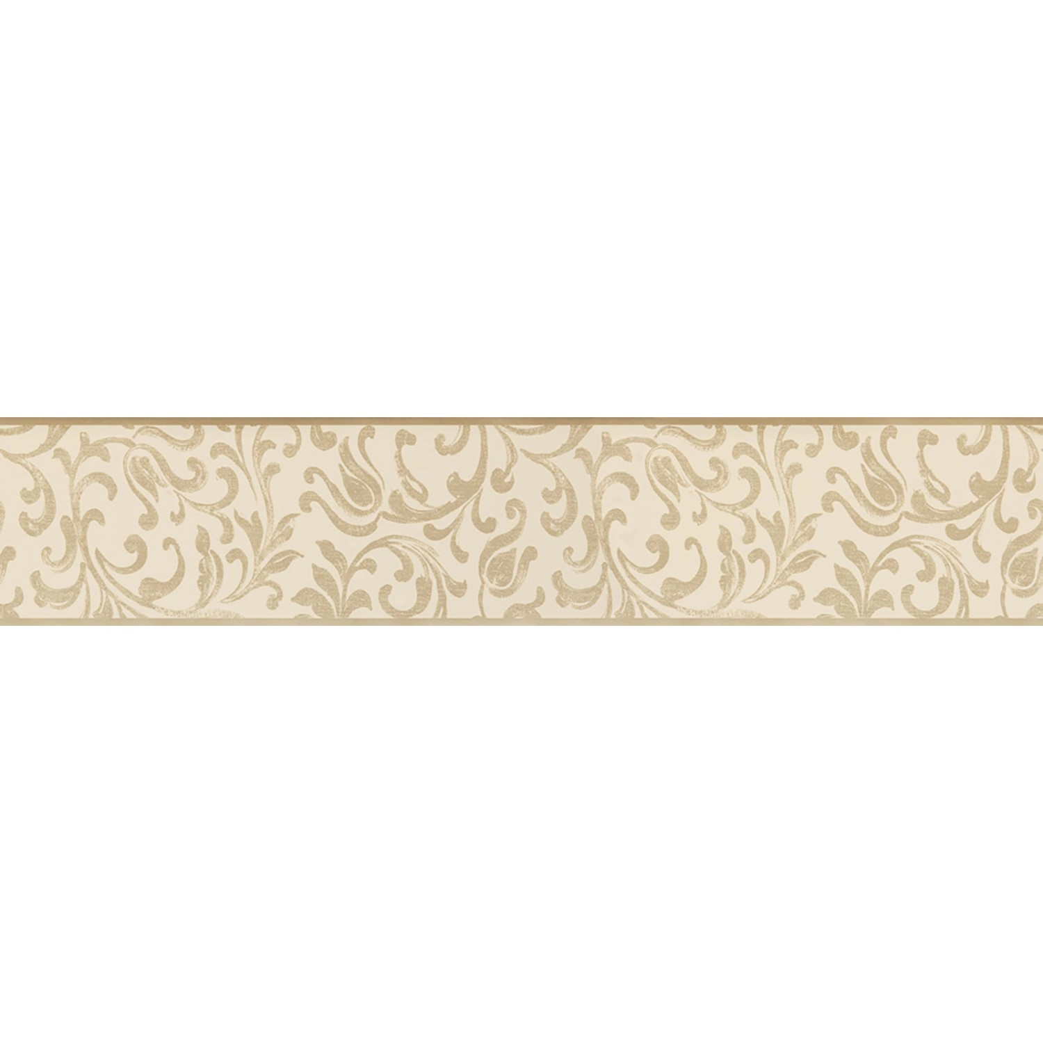 Bricoflor Mediterrane Tapeten Bordüre in Beige Gold Ornament Tapetenbordüre  Selbstklebend Breite Tapetenborte im Barock