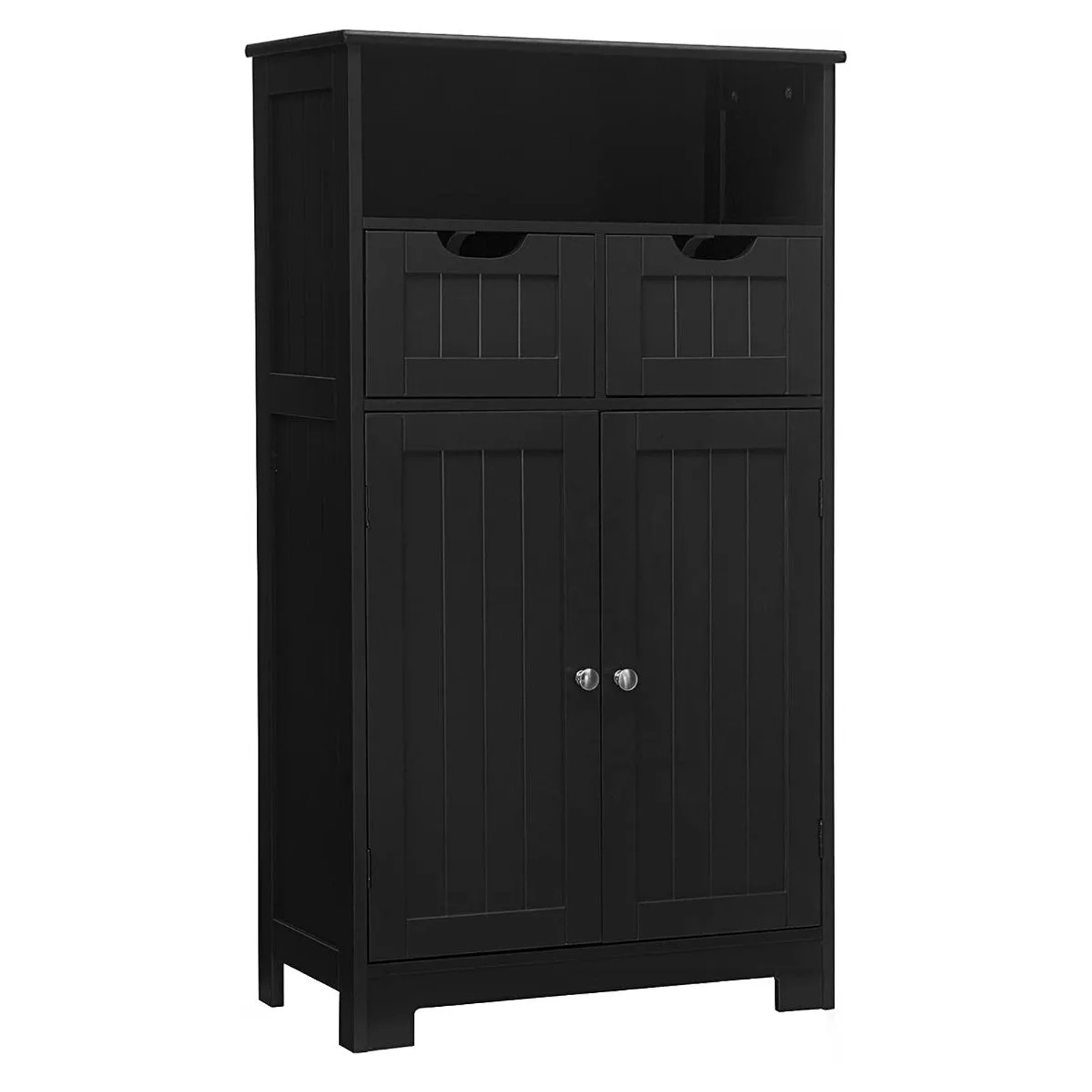 Costway Badezimmerschrank 2 Schubladen Schwarz