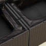 Detailaufnahme der schwarzen vidaXL Garten-Sofagarnitur aus Rattan mit wasserfestem Staufach.