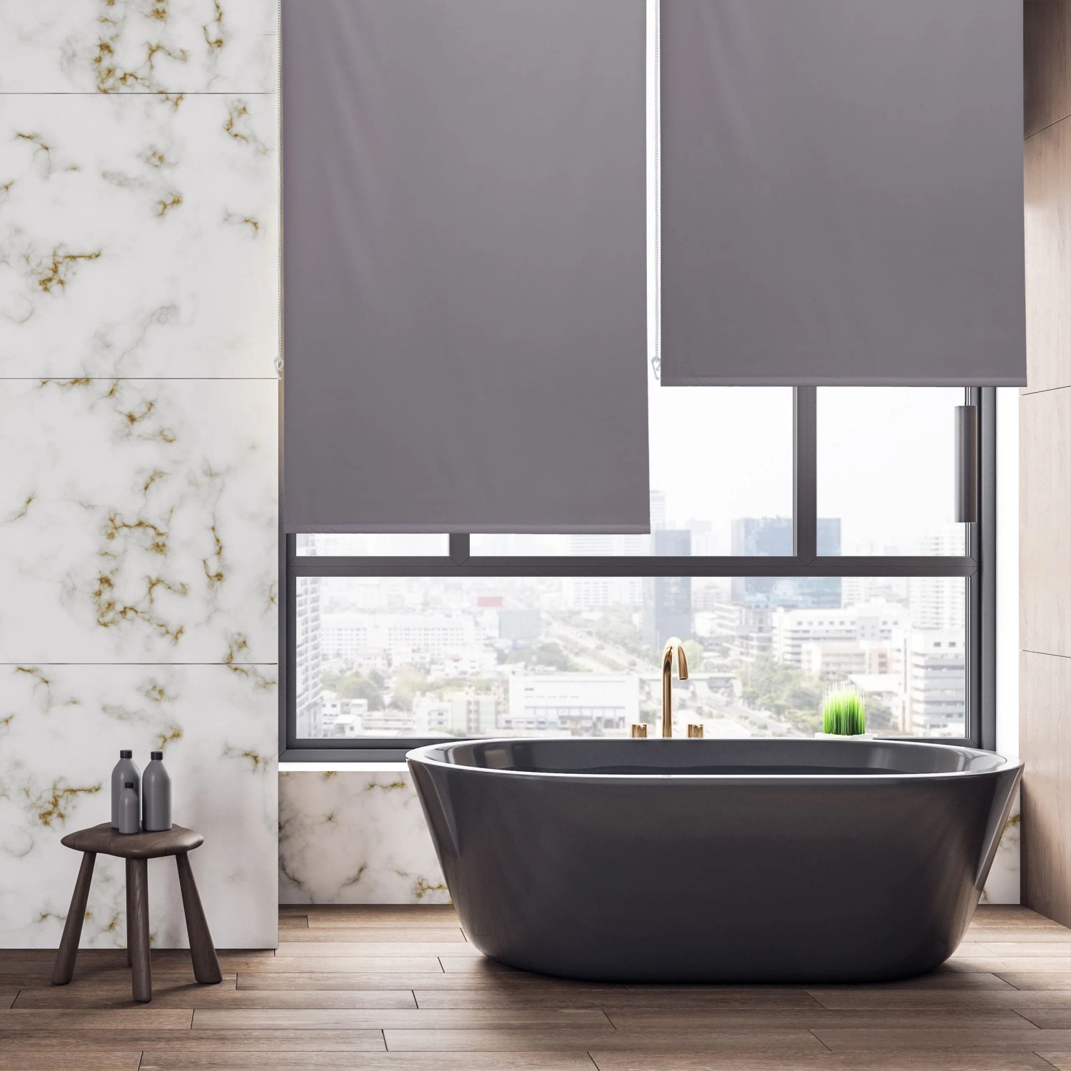 Relaxdays Duschrollo PVC Grau Wasserabweisend Schnelltrocknend 100 cm x 240 cm 0,7 kg_5