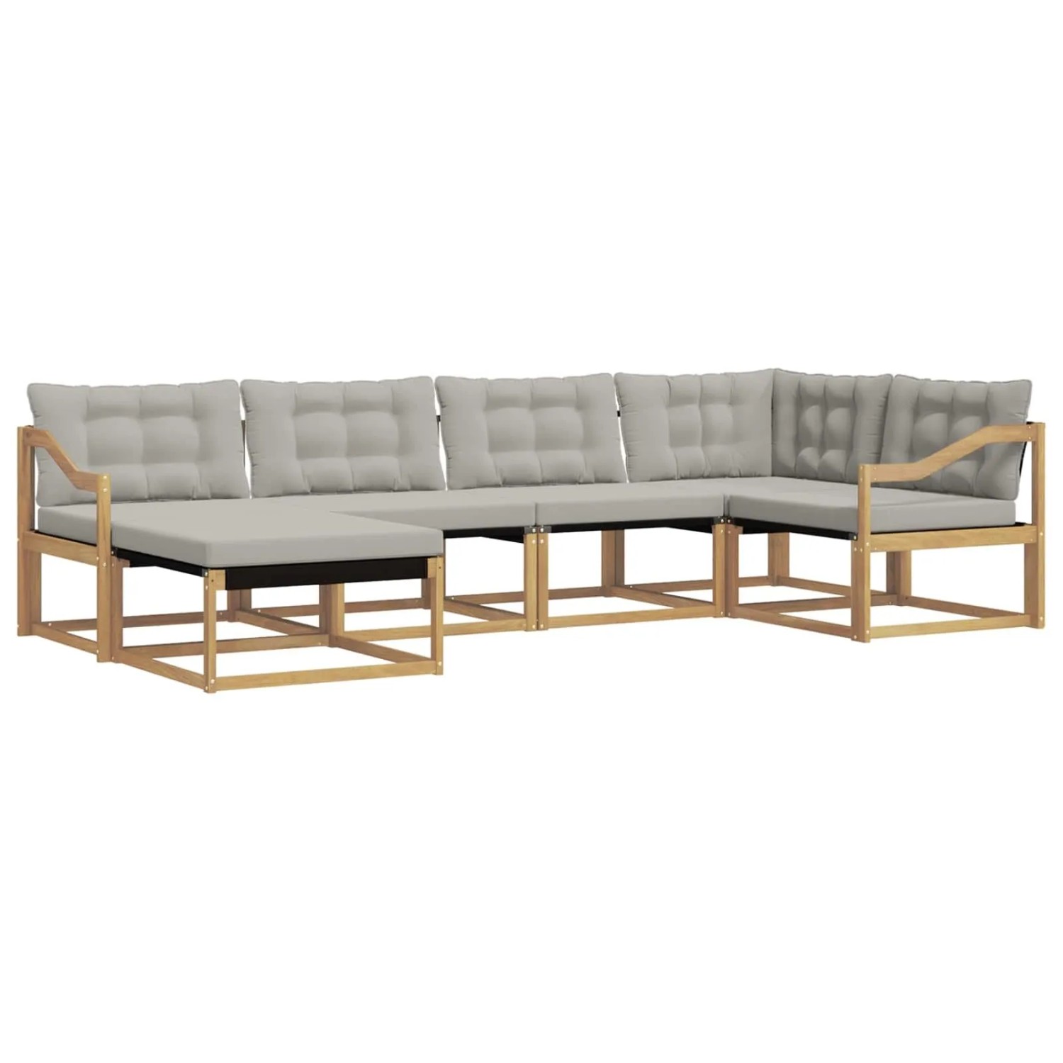 vidaXL Outdoor-Sofagarnitur 6-Tlg Weiß und Hellgrau 3388861