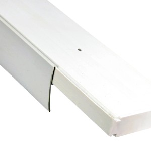 Bestlivings Vorhangschiene 240 cm mit Blende, grau, Detailansicht.