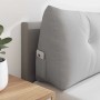 Wolkengraues vidaXL Rückenkissen aus Stoff mit Knopf und Seitentasche, ergonomisch, für Bett oder Sofa.