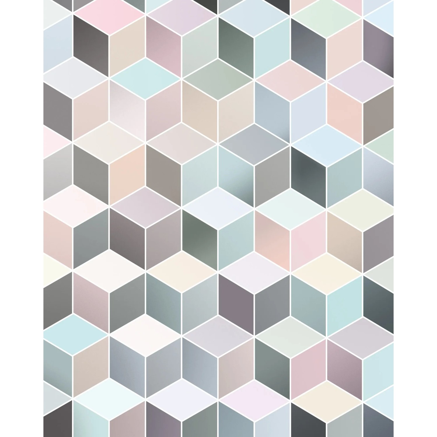 Komar Vliestapete Pure Cubes Pastel, glatt