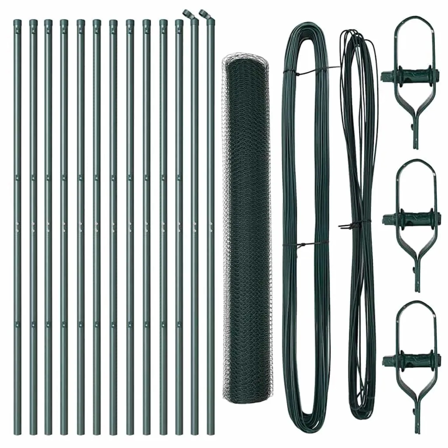 vidaXL Zaunpfosten Grün 25 x 1 m 25 mm Maschen Stahl 3352673 günstig online kaufen