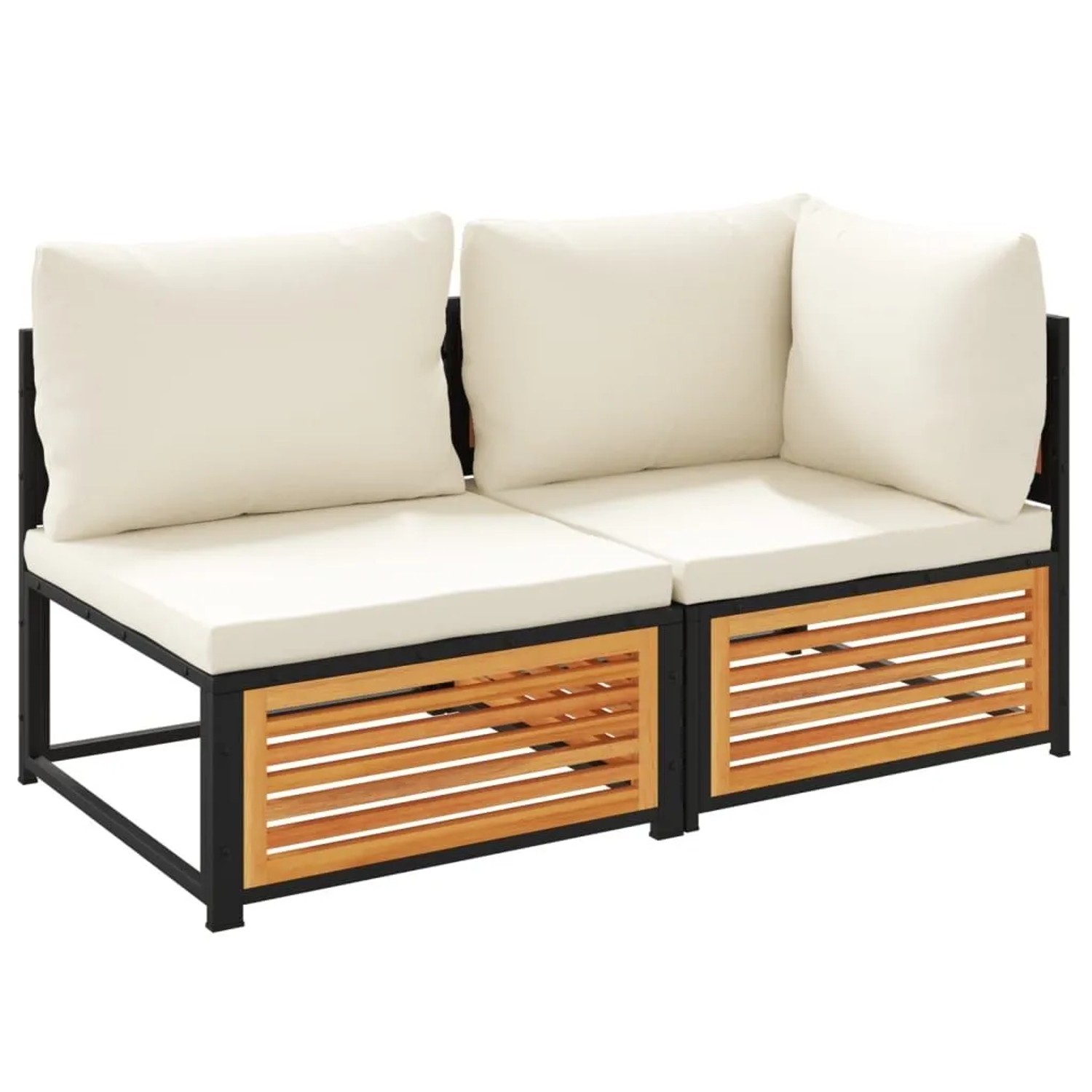 vidaXL Gartensofa mit Kissen 2-Sitzer Massivholz Akazie 367649