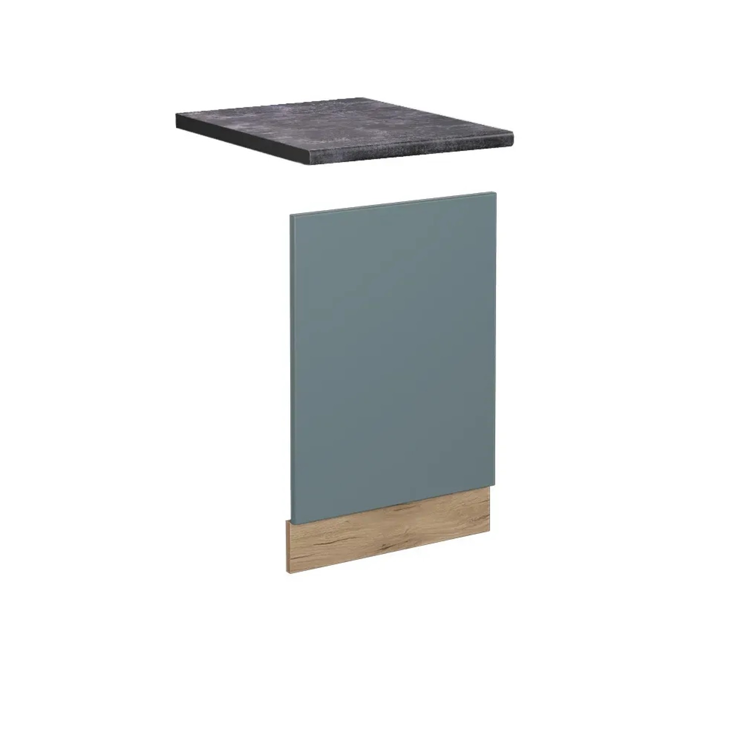 Vicco Frontblende R-Line Blau-Grau/Goldkraft Eiche 45 cm AP Anthrazit