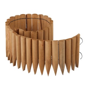 Relaxdays Rasenkante Tannenholz Natur Flexibel 20 cm x 120 cm x 2 cm 1,1 kg