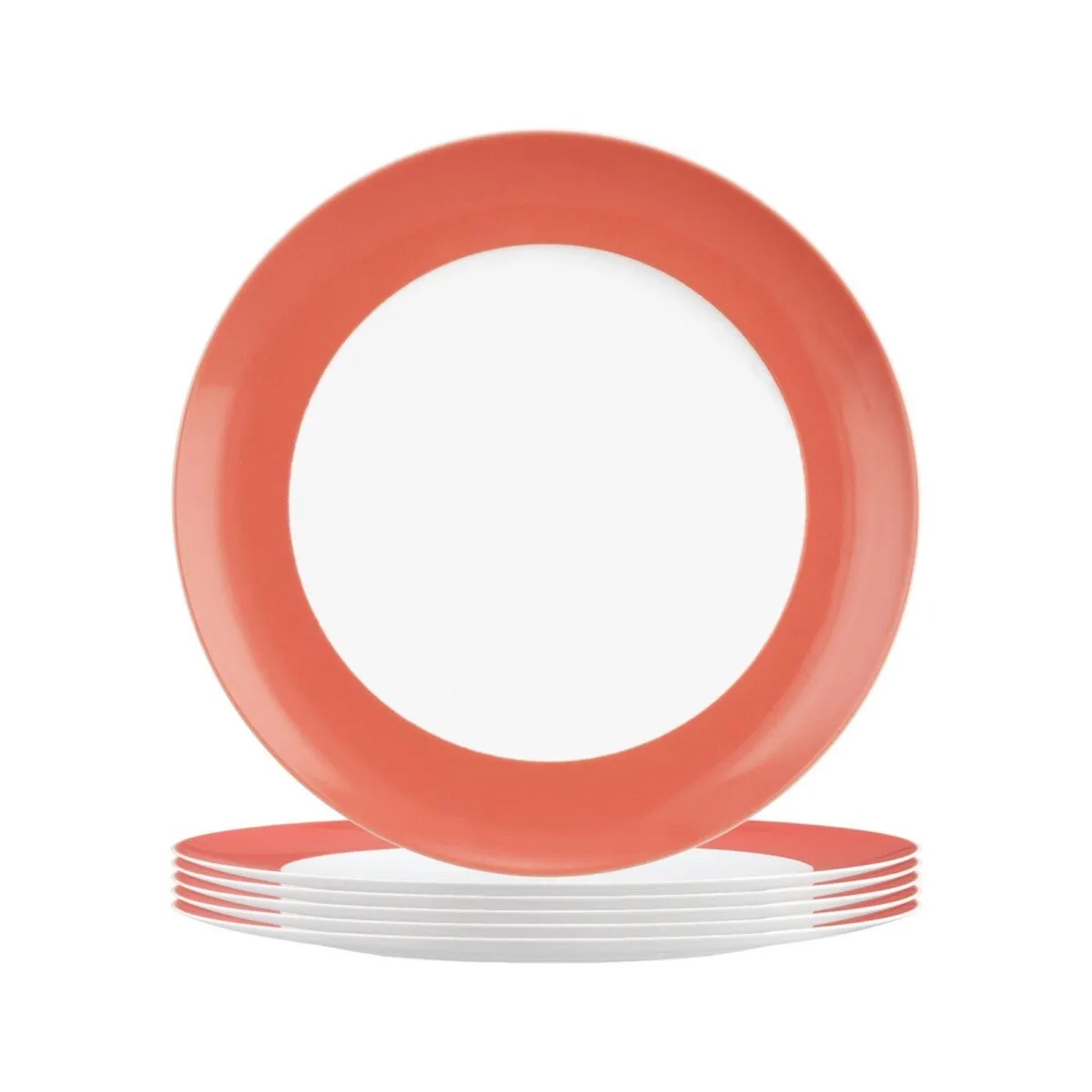 Seltmann Weiden Liberty Pure Colors Frühstücksteller 22,5 cm 6er Set Flamingo Red