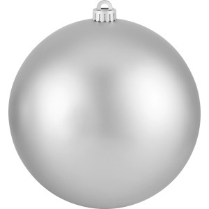 XXL Weihnachtskugel, Ø 20cm, Silber matt, aus Kunststoff für Weihnachtsbaum und Deko.