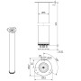 SOTECH 1 Stück Tischbein Höhe 870 mm Ø76 mm Ø80 mm Stahl mit Weißer Oberfläche_6