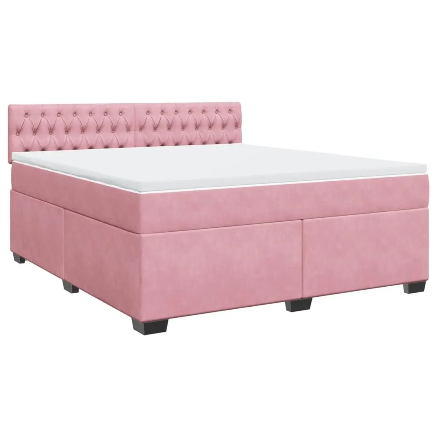 vidaXL Boxspringbett mit Matratze Rosa 180x200 cm Samt 3286389 günstig online kaufen