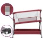 Rot-farbenes vidaXL Babybett mit Matratze, höhenverstellbar und mit Aufbewahrungskorb.