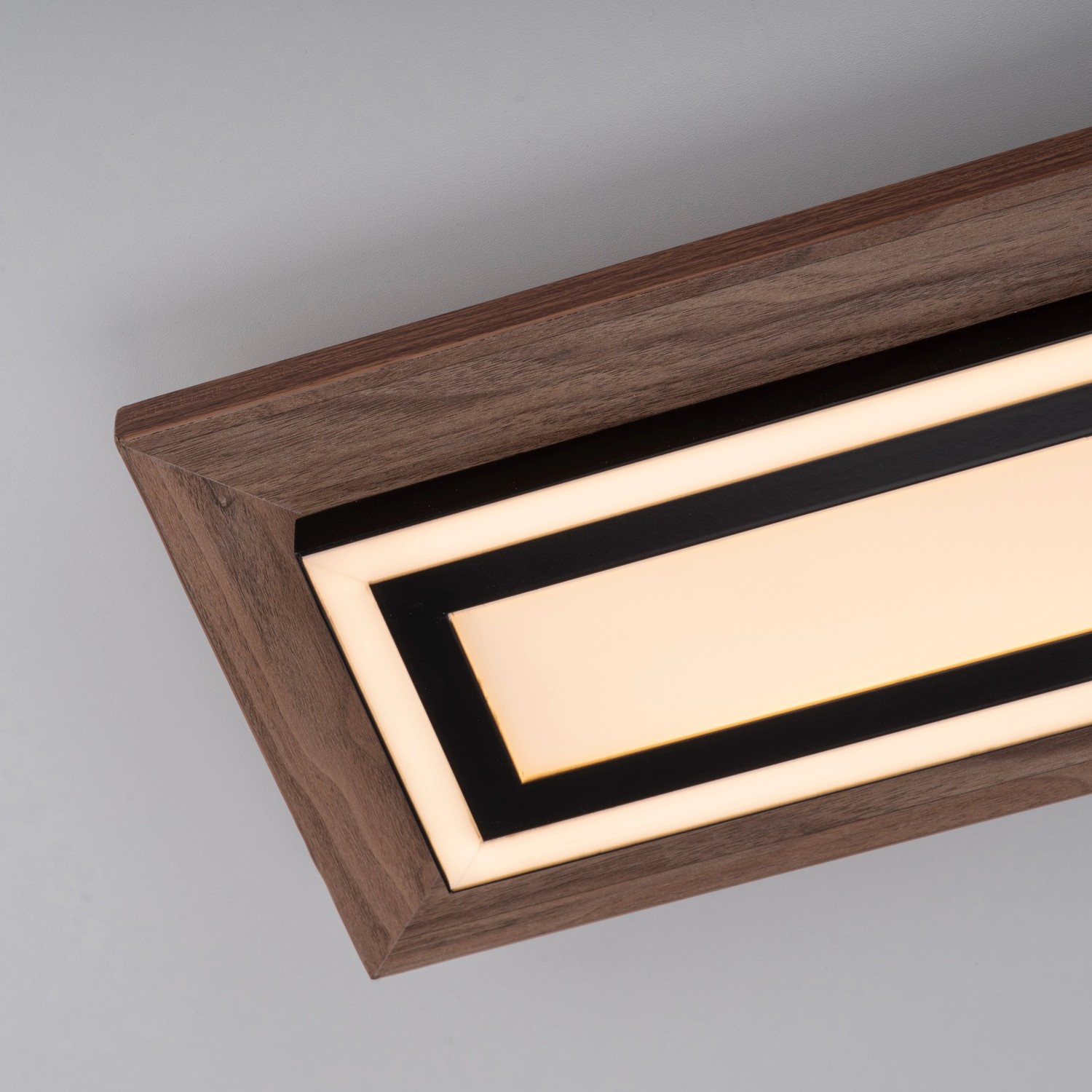 Paul Neuhaus LED-Panel Palma mit Holzdekor, 107x19 cm, Deckenleuchte
