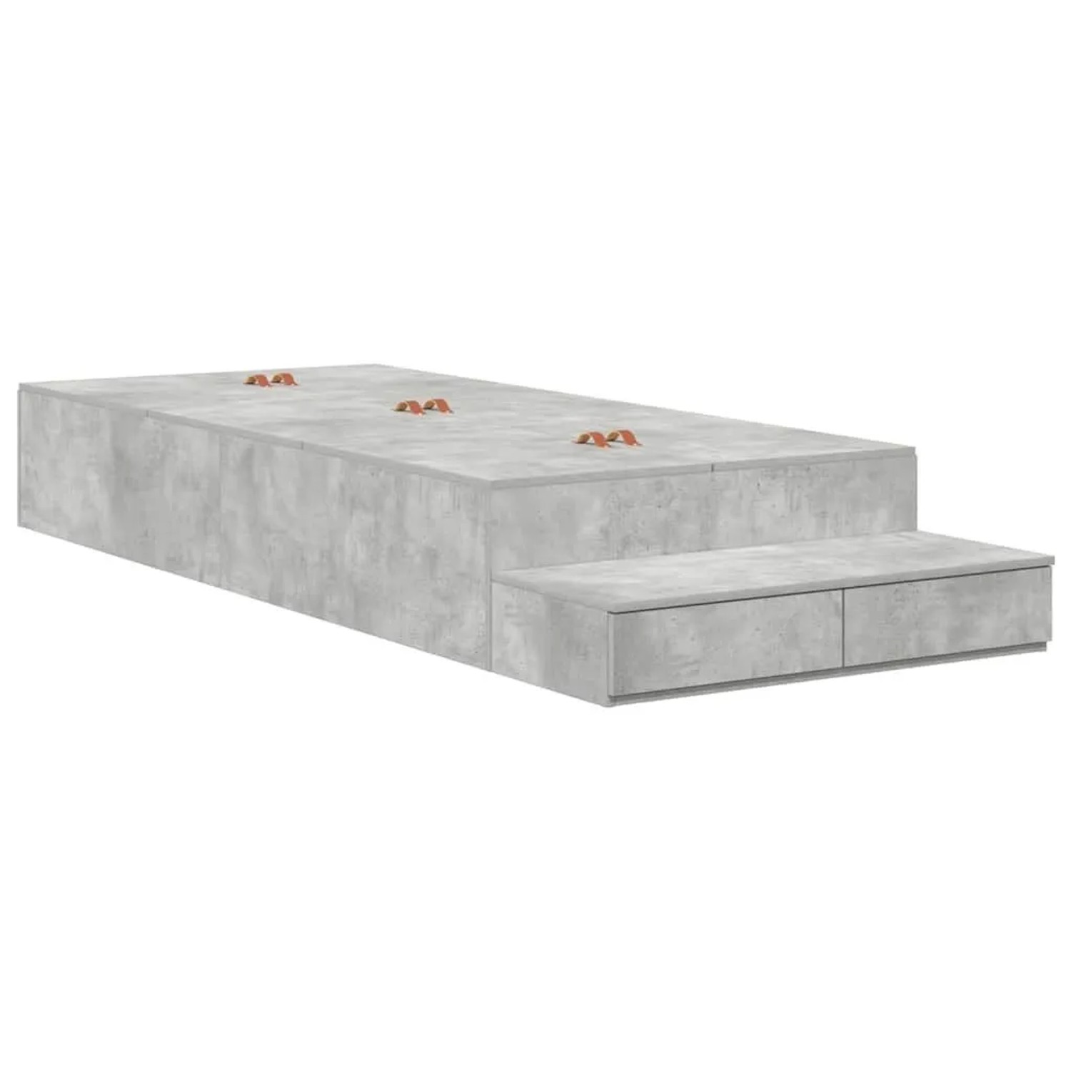 vidaXL Aufbewahrungsbettgestell Beton Grau 100 cm Holzwerkstoff 3335616 günstig online kaufen