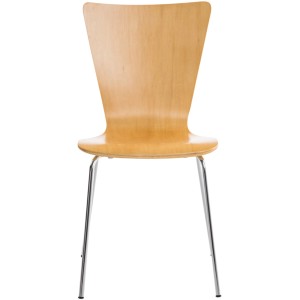 DELUKE Besucherstuhl TOKYO Holz Natura 43x50x84cm Konferenzstuhl Wartezimmerstuhl Bürostuhl