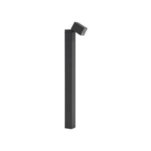 Moderne Lindby Außenleuchte Othil aus Aluminium, dunkelgrau, mit schwenkbarem GU10-Spot.