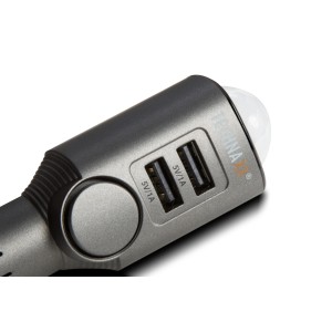 Technaxx Auto-Alarmanlage TX-100 mit USB-Ladeanschlüssen und Fernbedienung.