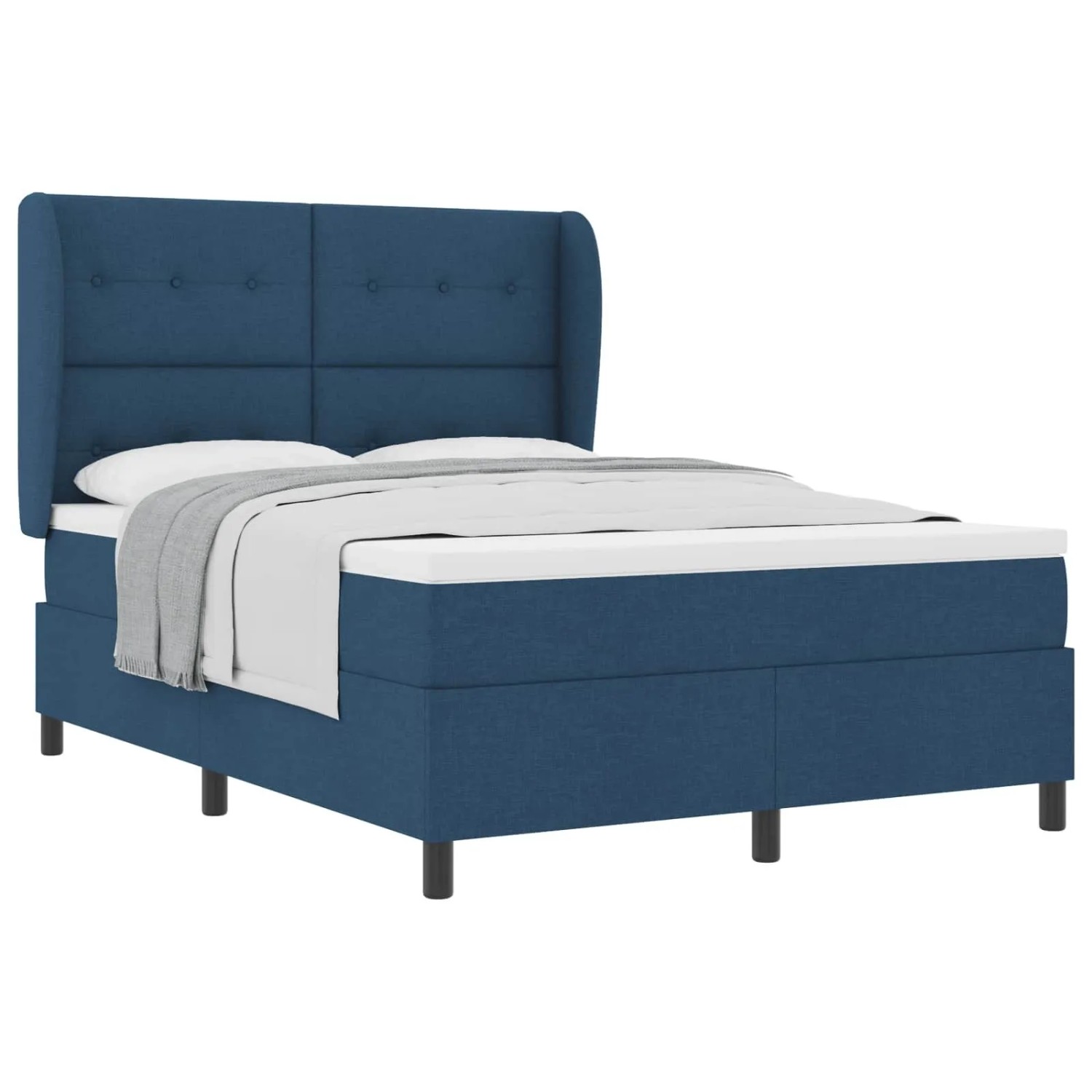 vidaXL Boxspringbett mit Matratze mit Kopfteil Blau 140 x 190 cm Stoff 3340 günstig online kaufen