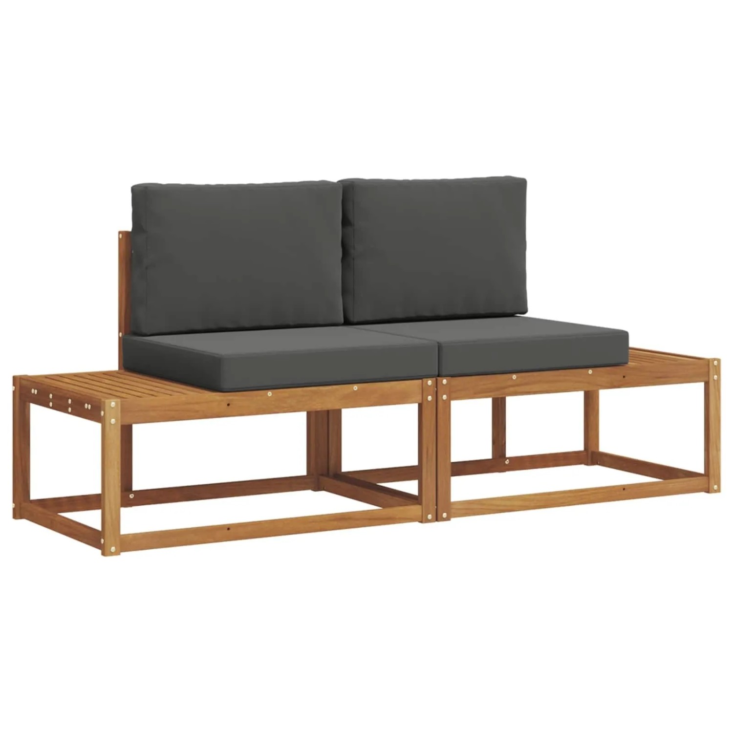 vidaXL Outdoor-Sofagarnitur mit Kissen 2-Tlg Natur 3366940
