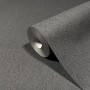 Rolle schwarze Marburg Vliestapete GZSZ Textiloptik Uni, 10,05x0,53m, für Wandgestaltung.