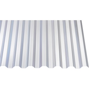 Transparente PVC-Trapezplatte 70/18 (2000x900mm) für Kunststoffbedachung.