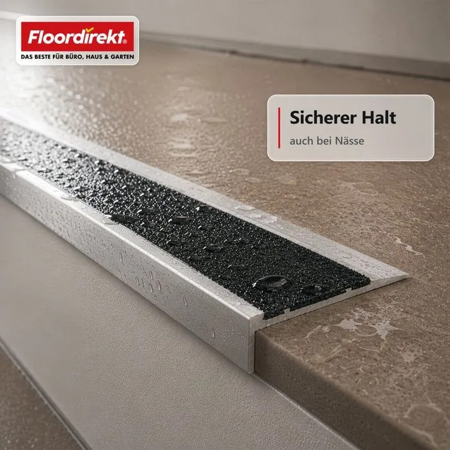 Floordirekt Treppenkantenprofil Tech Aluminium Anti-Rutsch-Profil Carborundum-Einlage100 cm_7