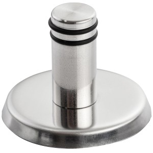 Fischer Designhaken, silberfarbener Klebehaken mit schwarzem Gummiring, max. 3 kg Tragkraft.