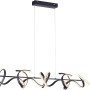Moderne LED-Pendelleuchte Curls in Schwarz, 99x21 cm. Dimmbar, warmweißes Licht für Wohnräume.