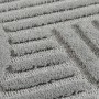 Detailansicht: Silberner Ayyildiz Kurzflorteppich mit 3D-Reliefmuster.