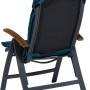 Madison Auflage Panama Sea Blue (125x51 cm) für Gartenstuhl, Rückansicht mit Haltebändern.