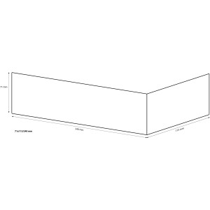Elabrick Eckverblender Dover, weiß, 7,1x11,5/24 cm, Detailansicht der Maße.
