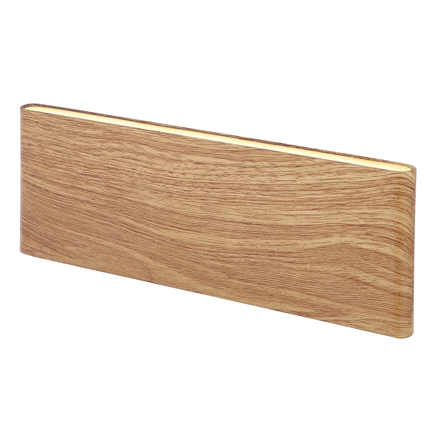 Moderne LED-Wandleuchte Siegfried in Holzoptik, 22,5x8 cm, für stimmungsvolle Beleuchtung.