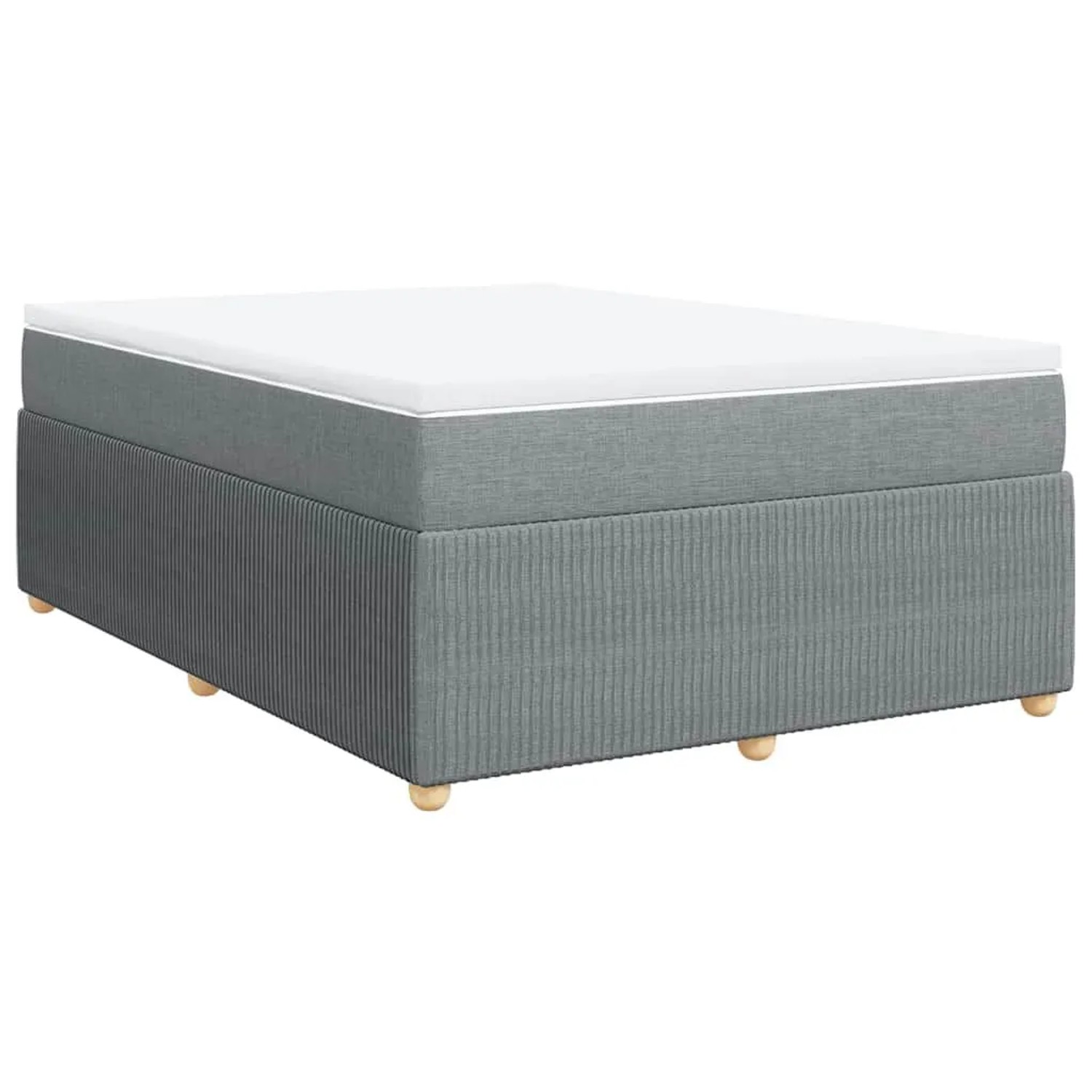 vidaXL Boxspringbett mit Matratze Hellgrau 140x190 cm Stoff 3285567