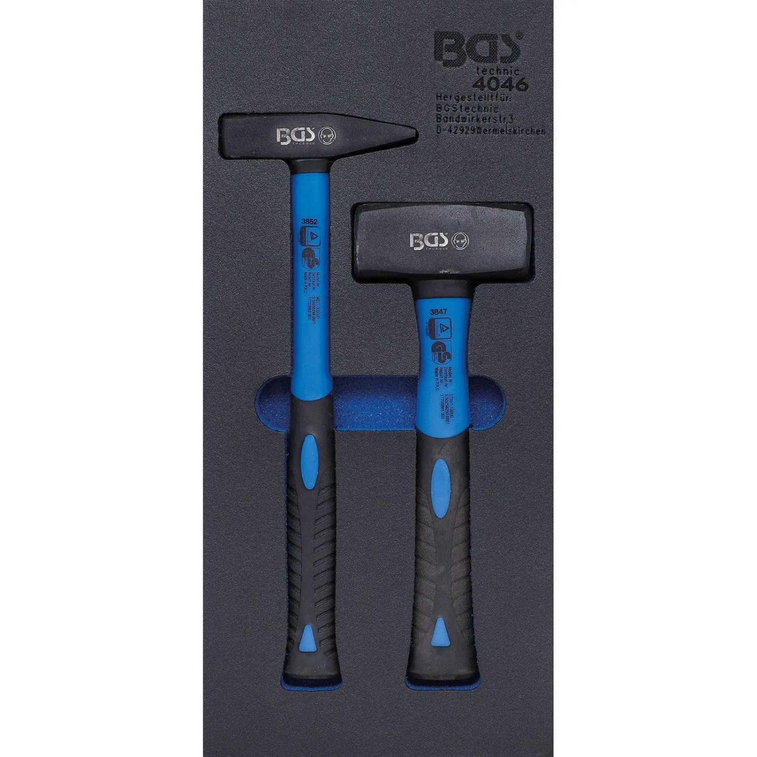 BGS Werkstattwageneinlage 1 3 Fäustel Und Schlosserhammer Satz 2Tlg  4046