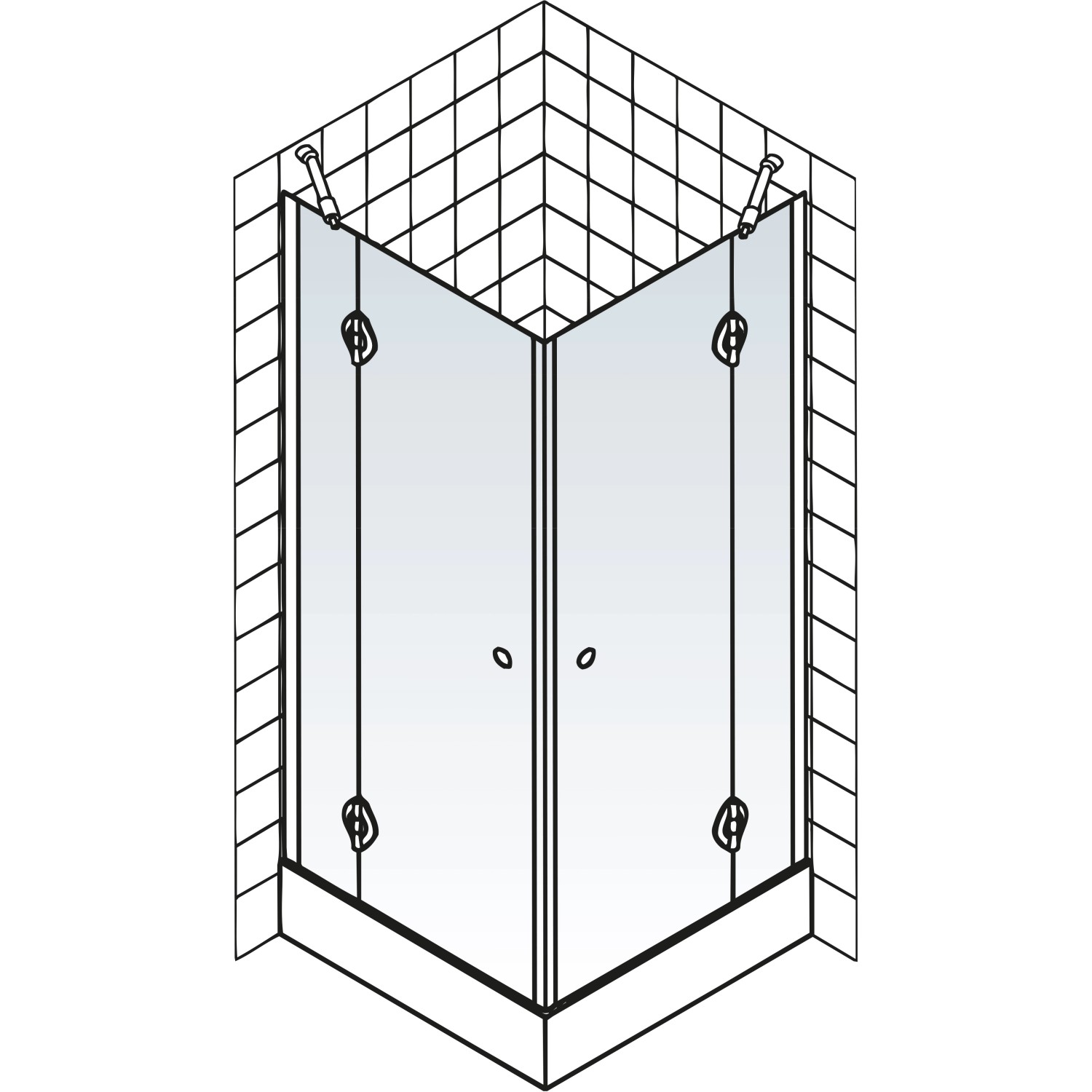 Schulte Eckeinstieg MasterClass, 4-teilig, Chromoptik, für Fliesenmontage.