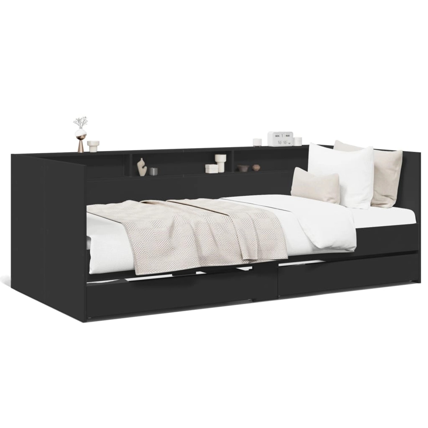 vidaXL Tagesbett mit Schubladen ohne Matratze Schwarz 90x200 cm 3280847 günstig online kaufen