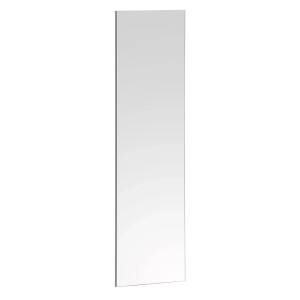Rechteckiger Schildmeyer Spiegel Ryker mit silberner Kante, 110,5x29,9x3 cm, zur Wandmontage.