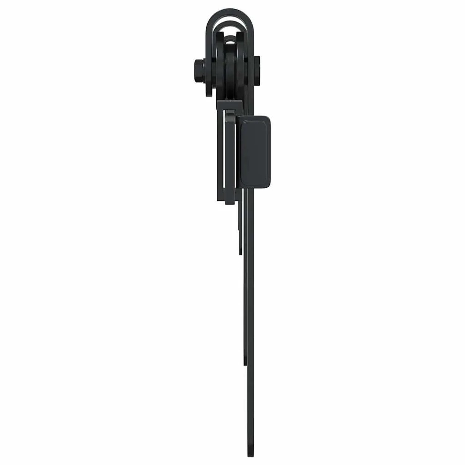 vidaXL Schiebetürbeschlag Set 213cm aus Karbonstahl, schwarz. Für Schranktüren.