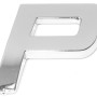 Eufab 3D Autoaufkleber P in Chrom-Optik zur individuellen Beschriftung.