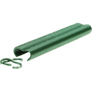 Rapid Ringklammern VR22 Grün, 1100 Stück, für Zaunzange, Detailaufnahme.