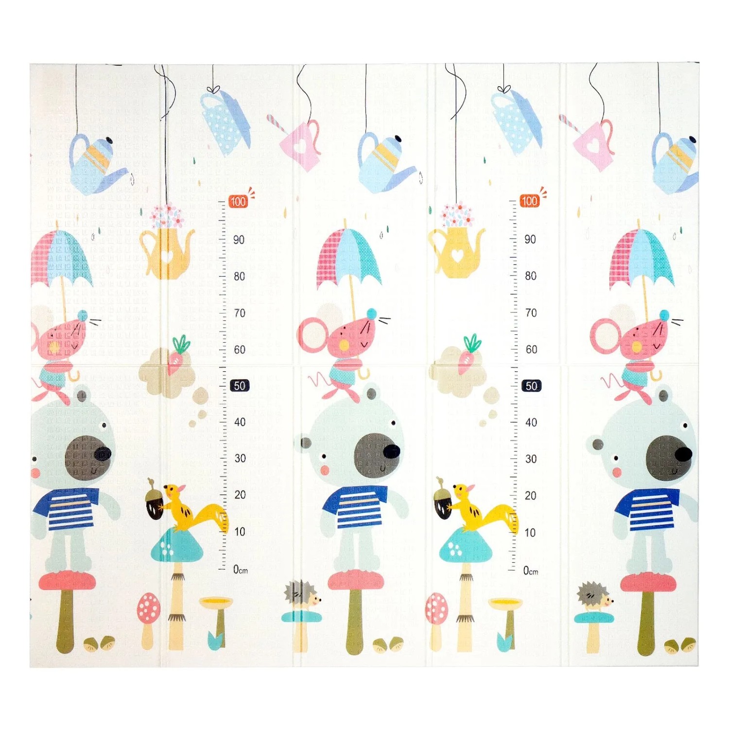 CCLIFE Krabbelmatte Baby Spielmatte Kinder 196 x 176 x 1 cm Faltbar Wasserdicht Blaue Ozean Pilzland