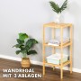 Platzsparendes Bambus Standregal mit 3 Ablagen, ideal für Bad oder Wohnzimmer.