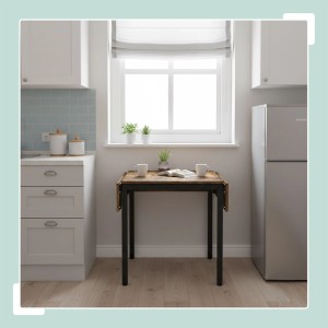 Relaxdays Esstisch MDF Eisen Holzoptik Vintagebraun Klappbar 76 cm x 120 cm x 78 cm