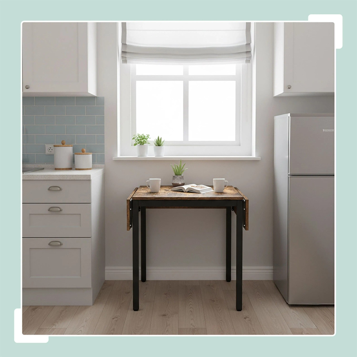 Relaxdays Esstisch MDF Eisen Holzoptik Vintagebraun Klappbar 76 cm x 120 cm x 78 cm_2