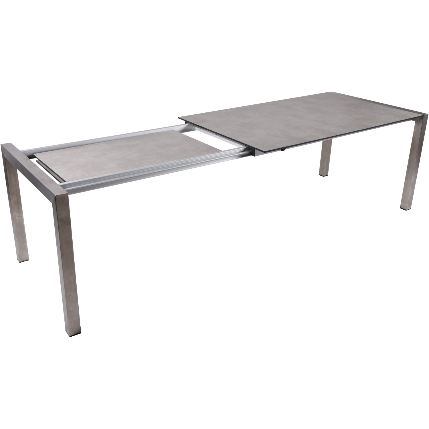 Garden Pleasure Gartentisch ausziehbar GrauSilber 92 cm x 267 cm