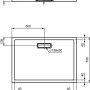 Technische Zeichnung: Ideal Standard Duschwanne Extraflach, rechteckig, 100x70 cm.