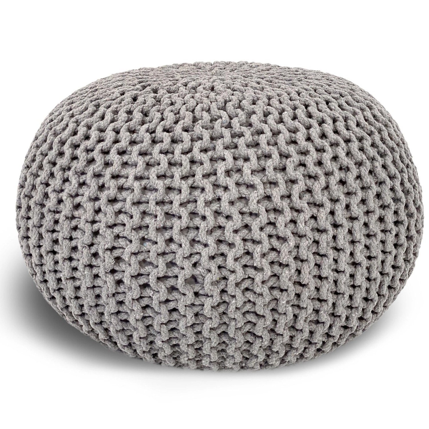 Casamia Pouf 55cm Sitzpouf Bodenkissen Hocker Baumwolle Hellgrau günstig online kaufen